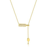 Colar Ouro 18k Veneziana Garrafa Cravejada e Taça Lisa