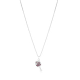 Colar Prata 925 Veneziana Pingente Taça Vinho Cravejada Roxo cristal