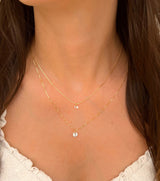Colar Ouro 18k Duplo Veneziana Ponto de Luz