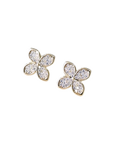 Brinco Flor 4 Pétalas Cravejadas
